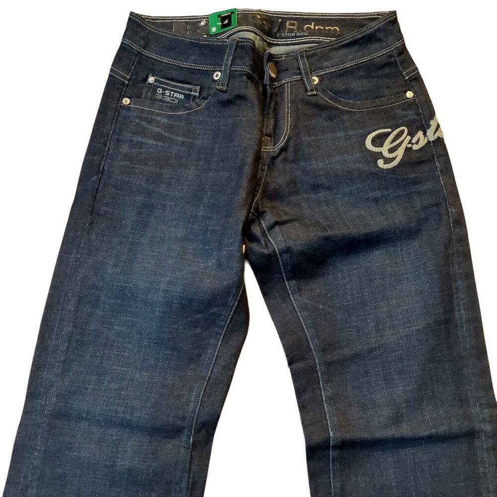 Retro Vintage G-Star Raw New Reese Loose Dave Denim Dark Vintage Blue Sz 26 NWT - Picture 4 of 11